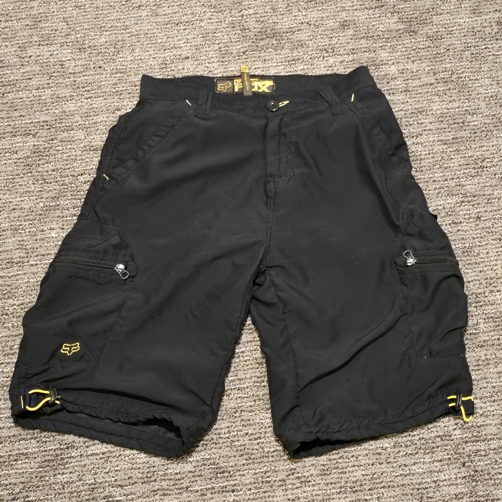 FOX Racing Men Shorts Black  Yellow Size 30‎